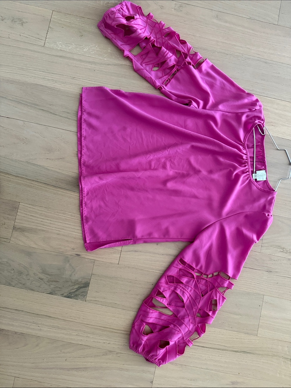 Joie Bright Pink Ruffle-Sleeve Blouse